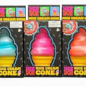 Ice Cream Cone Squeeze Toy Set - Blue, Pink, Orange